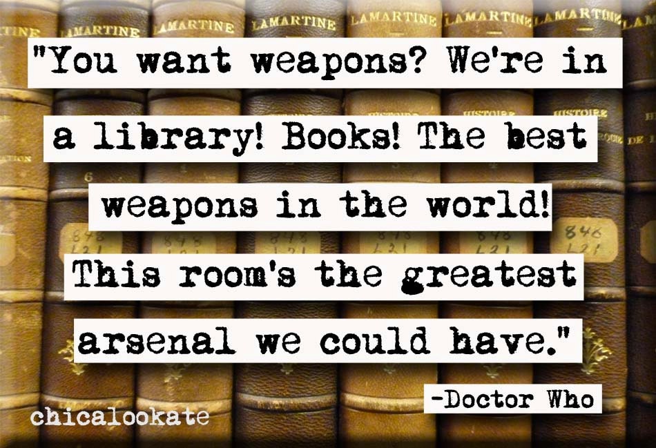 Doctor Who Library Quote Magnet or Pocket Mirror (no.364) - chicalookate