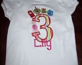 Custom Boutique Yo Gabba Gabba Birthday Appliqued Tee Your choice of number or letter