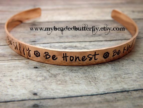 Be silly Be honest Be kindcopper by mybeadedbutterfly on Etsy