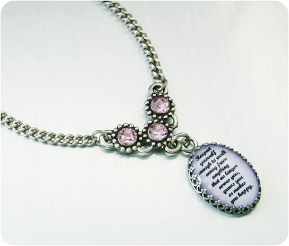 Inspirational Necklace Motivational Pendant by BlackberryDesigns