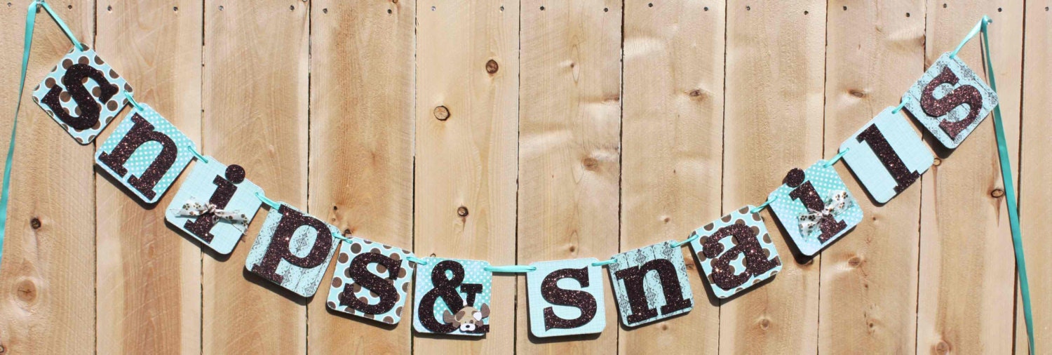 Baby Shower Party Banner - Puppy Theme - Snips and Snails Il_170x135