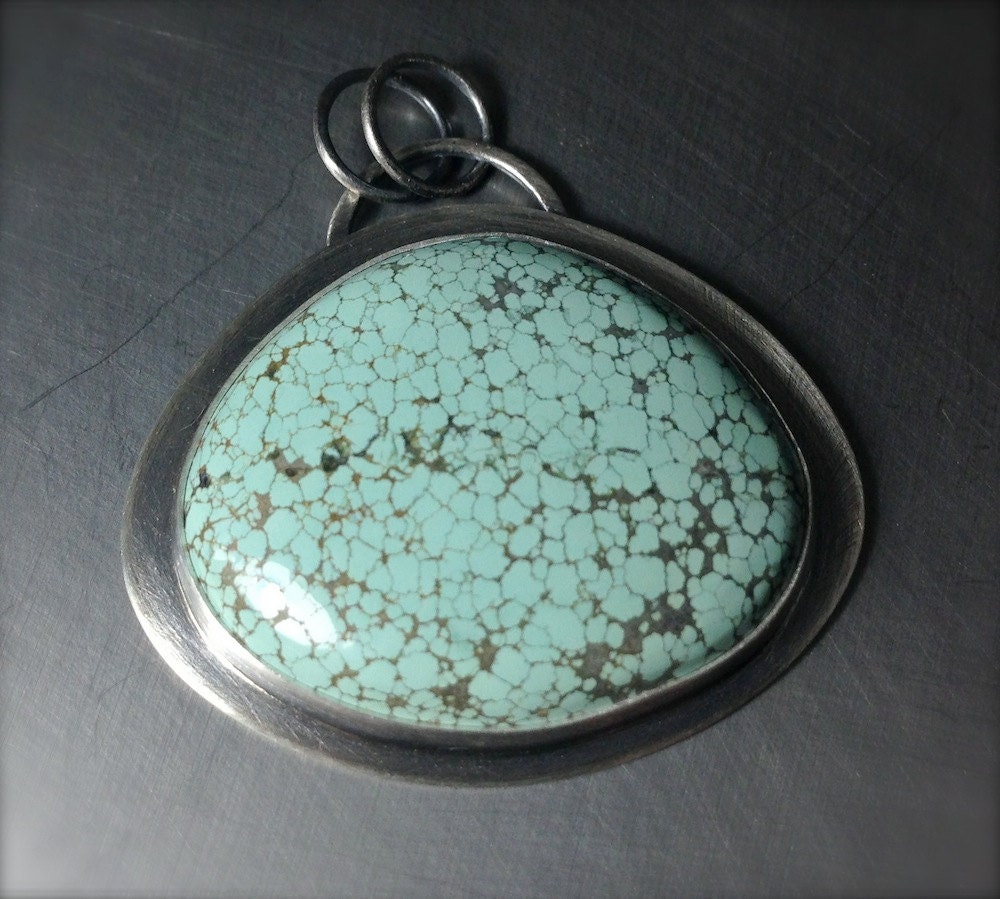 Turquoise Pendant, Sterling Silver Necklace, Statement Piece - LivelyHood