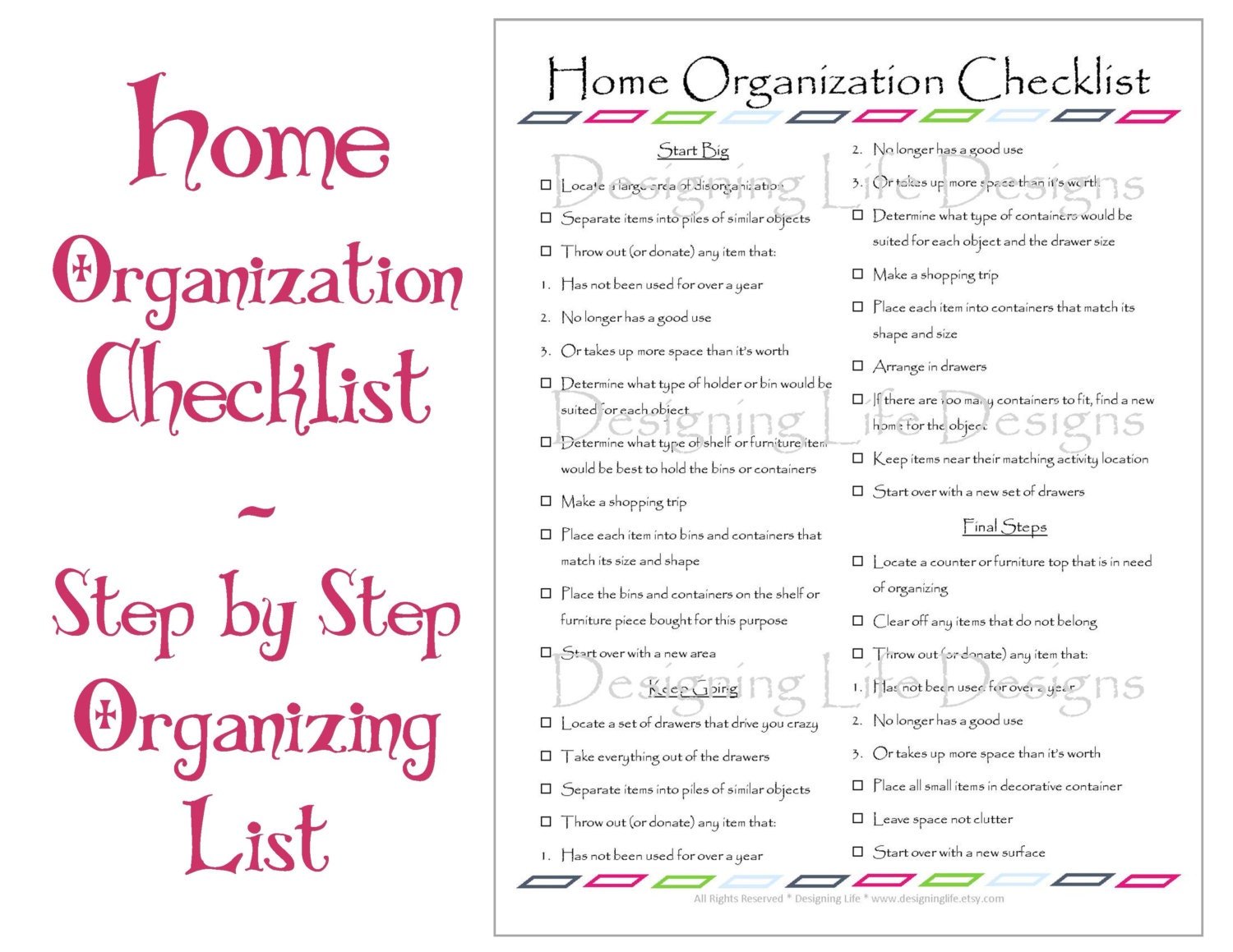 items-similar-to-home-organization-checklist-pdf-printable-basic
