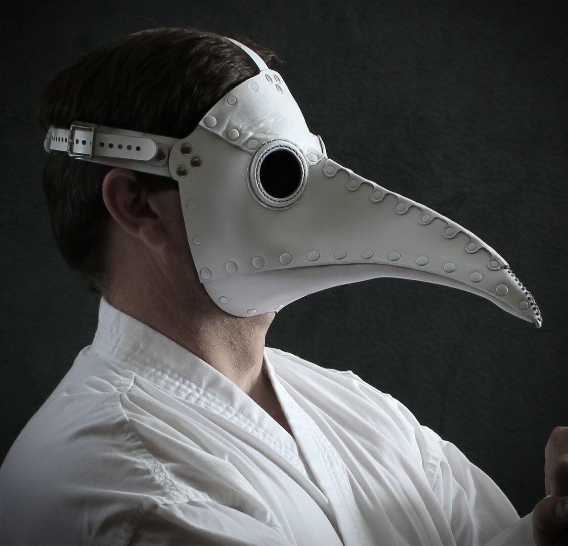 Plague Doctor Mask In White Leather Schnabel By TomBanwell On Etsy