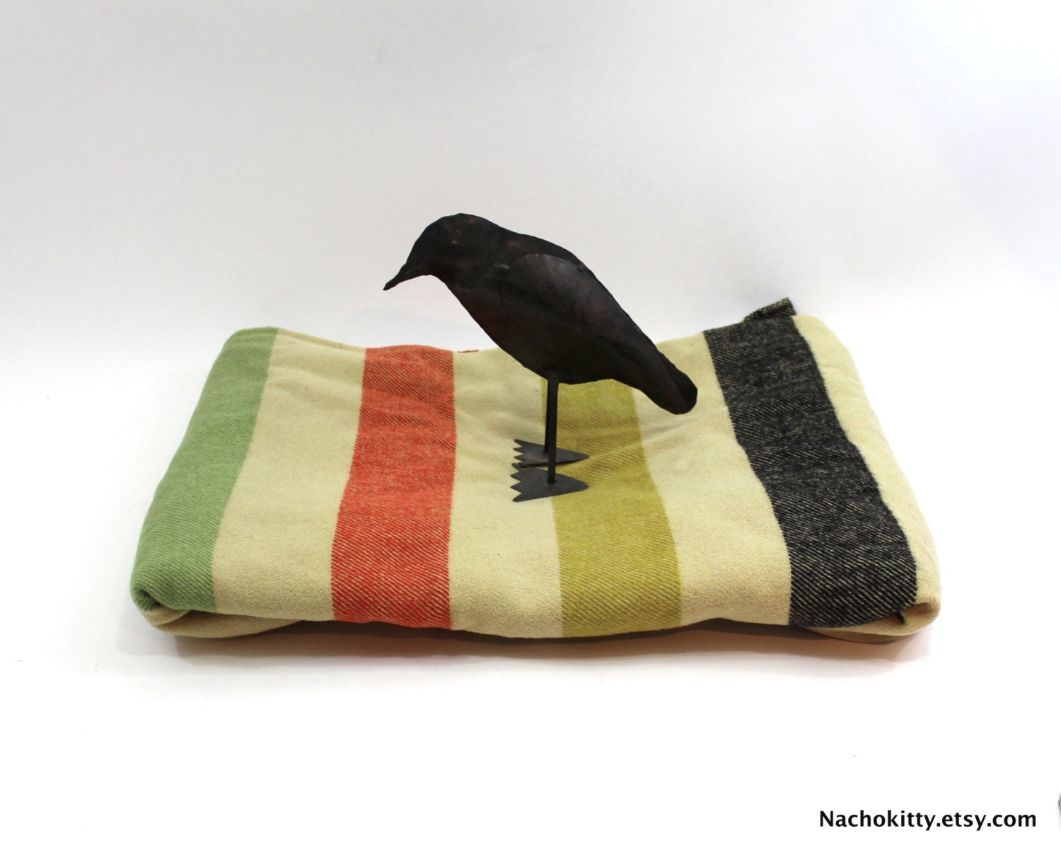 Hudson Bay Wool Blanket Antique Stripes Four Point by Nachokitty