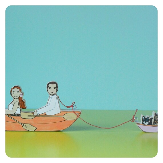 Items Similar To Custom Wedding Cake Topper Couple In Canoe Or Kayak