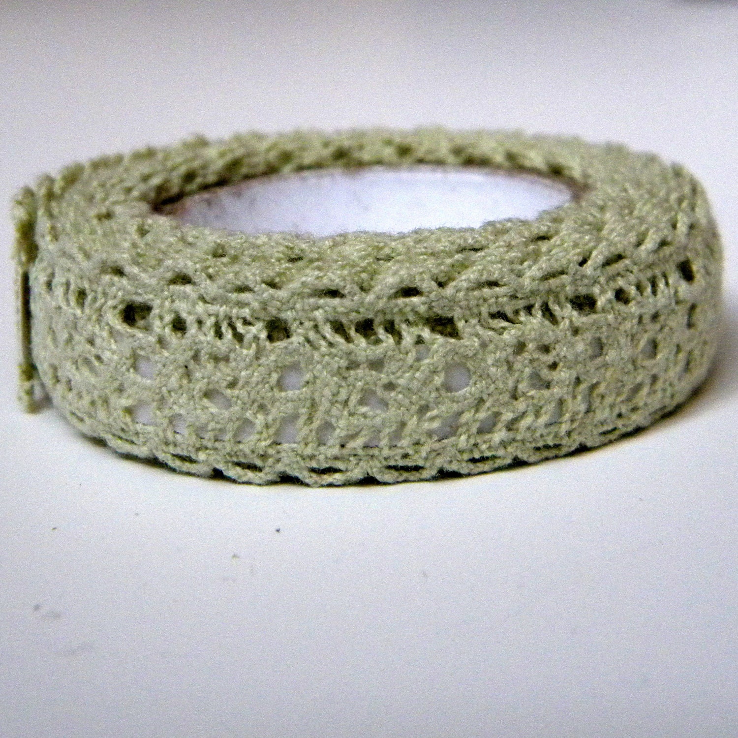 Fabric Tape - Light Green Crochet Lace, Decorative Cotton Adhesive Il_570xn