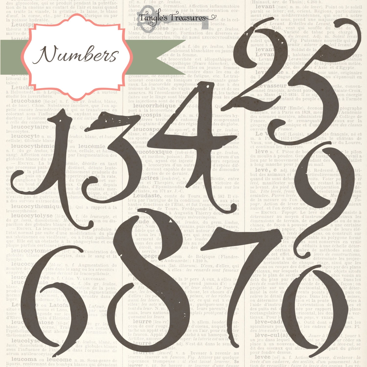 vintage numbers clipart - photo #16