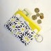 Fabric Wallet Daisy Doolittle Zipper Coin Purse Card Slot Key Ring Fob Michael Miller Change Purse Citron Yellow Gray White