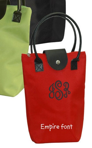 Monogrammed Wine Gift Bag Tote Caddy Personalized Bridesmaids Gift