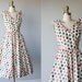 vintage 1950s party dress / 50s dress / 50s sundress / polka dot dress - size small