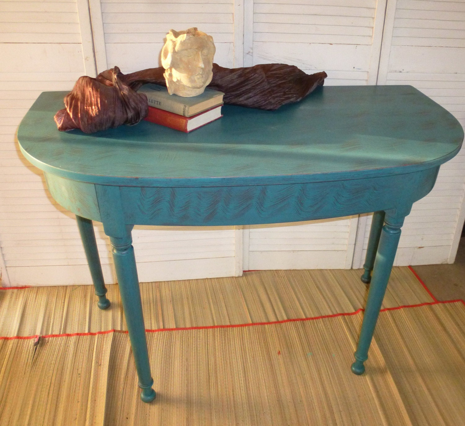 Demilune Table Foyer Sofa Table Vintage Poppy by poppycottage