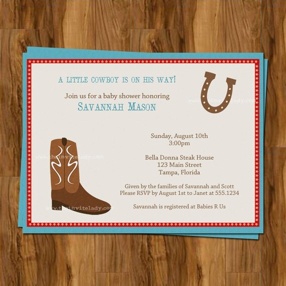 Western Baby Shower Invitations for Cowboy or Country Theme, FREE ...