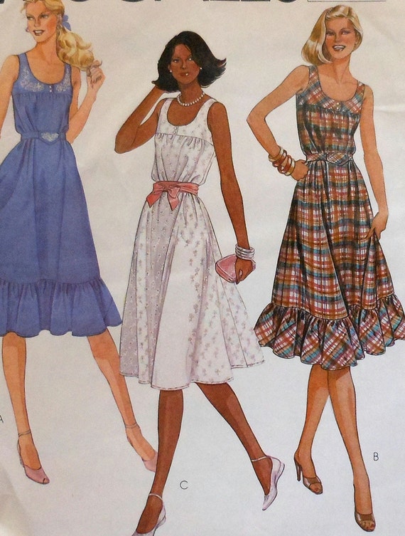 Retro Sundress Sewing Pattern McCalls 7500 Size by latenightcoffee