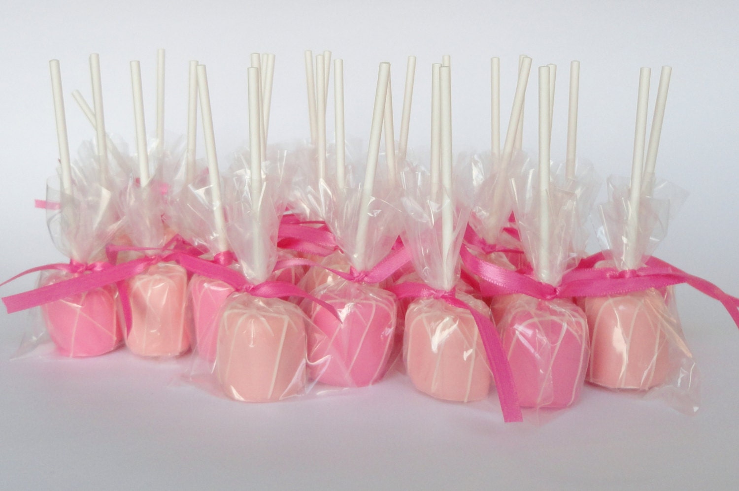 1 DOZEN Chocolate Dipped MARSHMALLOW POPS  --  Great favors for Weddings, Baby Showers, Bridal Showers, Princess Party, Valentines Day