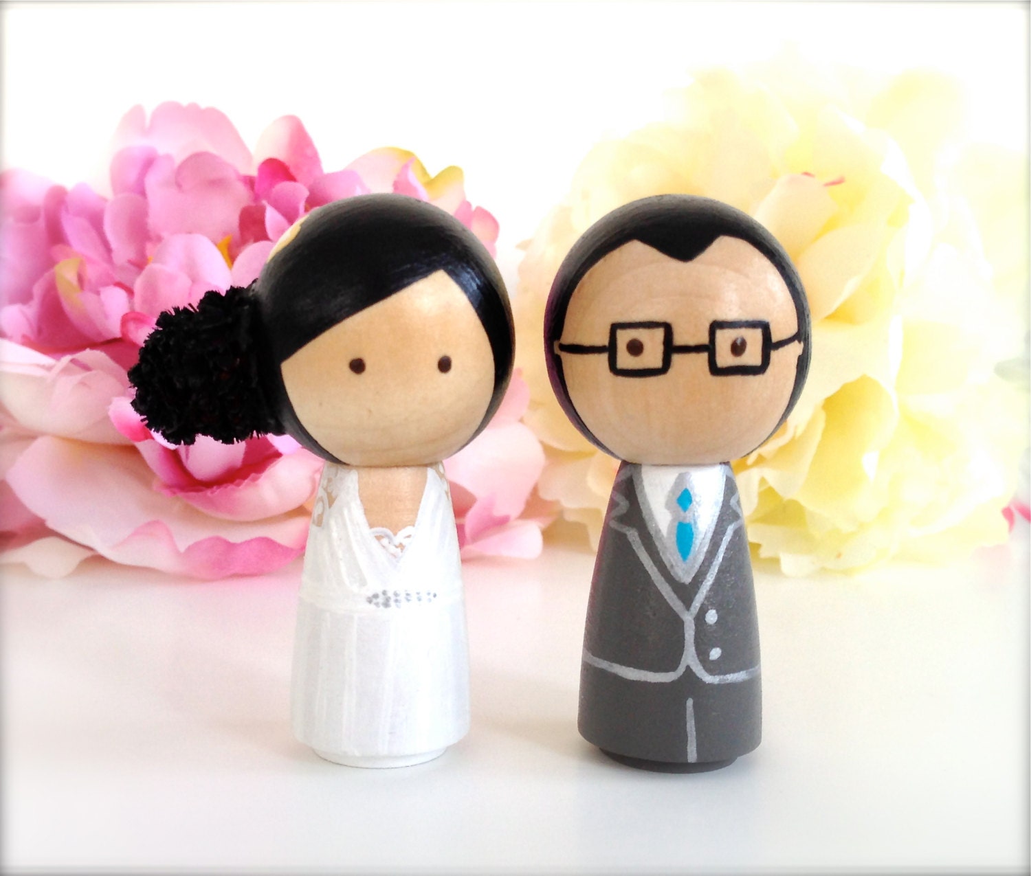 Custom WEDDING CAKE TOPPER Kokeshi Doll by