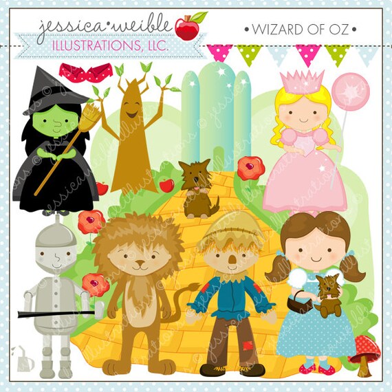Wizard of Oz Cute Digital Clipart for Commercial or Personal Use, Wizard of Oz Clipart, Wizard of Oz Graphics Il_570xn