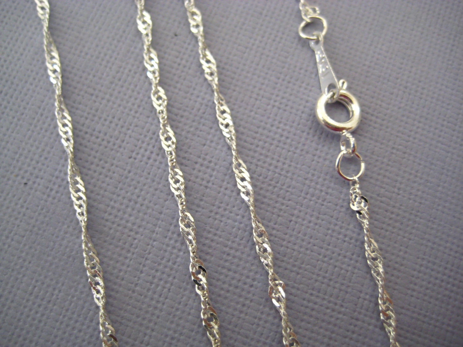 Twisted Chain Link Silver Plated 3 pcs 16in