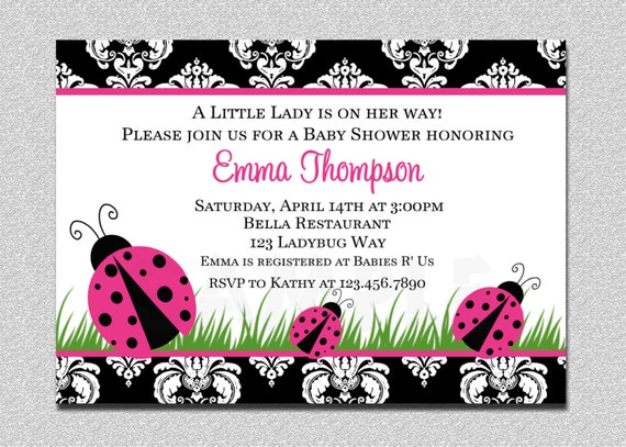 Ladybug Baby Shower Invitation Ladybug Baby Shower Invitation Printable Il_570xn