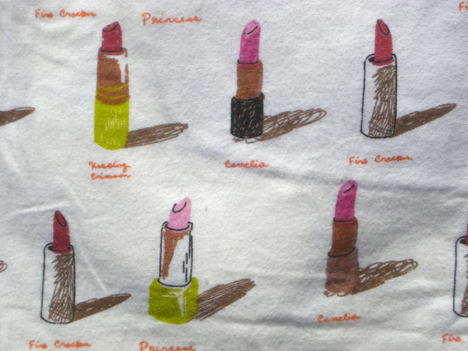 SALE Heather Ross Munki Munki PJ leg panel Flannel Lipsticks