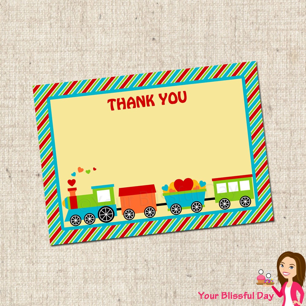 PRINTABLE Valentine's Train Party Thank You Cards Il_570xn