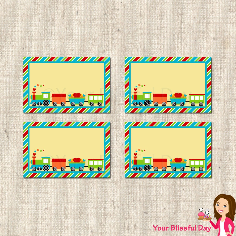 PRINTABLE Valentine's Train Party Label Tents Il_570xn