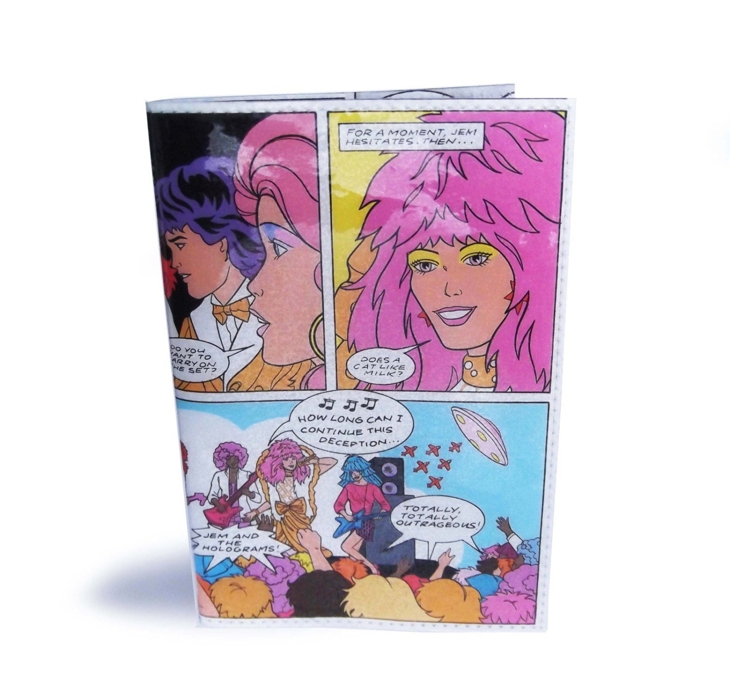 Jem And The Holograms Passport Cover - Upcycled Comic Travel Wallet