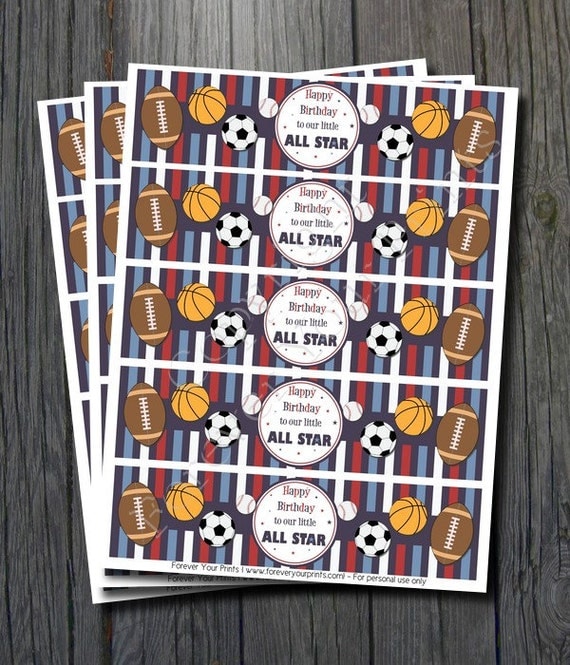 Sports Theme Bottle Labels - INSTANT DOWNLOAD Il_570xn