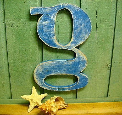 Wood Letter Sign Large Wooden Alphabet Wall Art by CastawaysHall