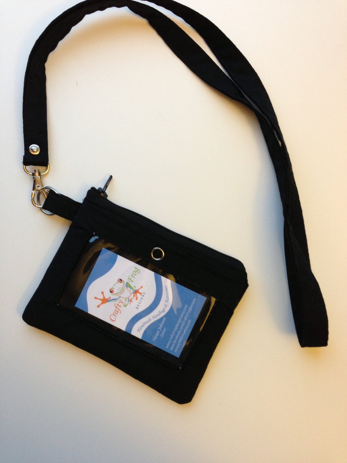 ID Zipper Pouch ID holder Lanyard Pouch by CraftyFrogDesigns