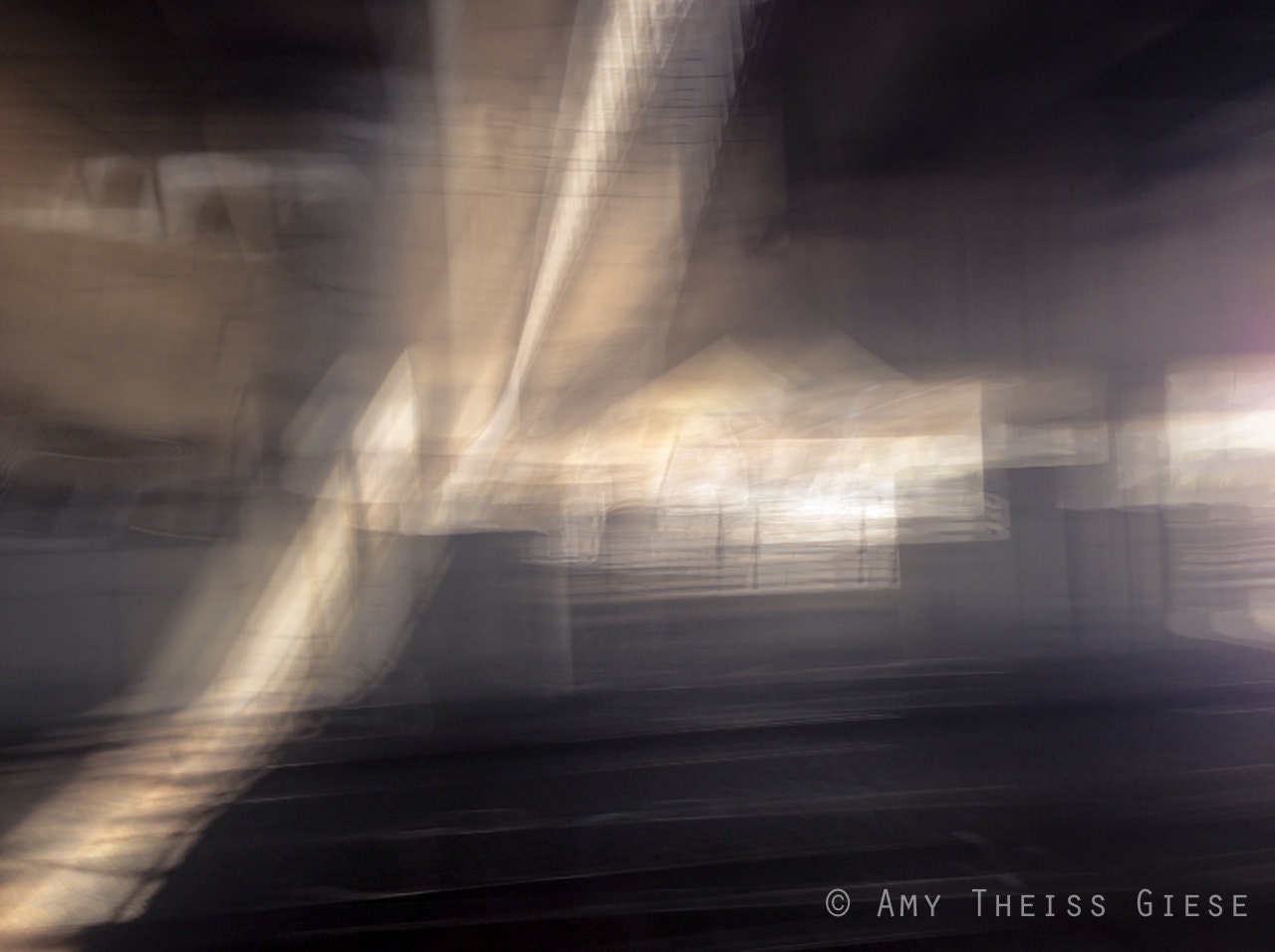 Fractured Light 5x7 print // Abstract, Urban, Photography, Gold, Gray, Dark, Mysterious - atgiese