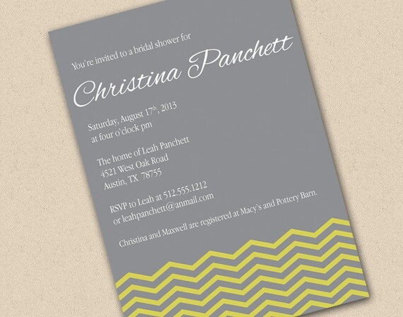 Chevron Bridal or Baby Shower Invitation Il_570xn