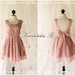 A Party - Cocktail Prom Party Dinner Wedding Bridesmaid Night Dress Pink Nude Color Backless Dress