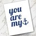 Navy Anchor Cards - "You Are My Anchor" - Qty. 1