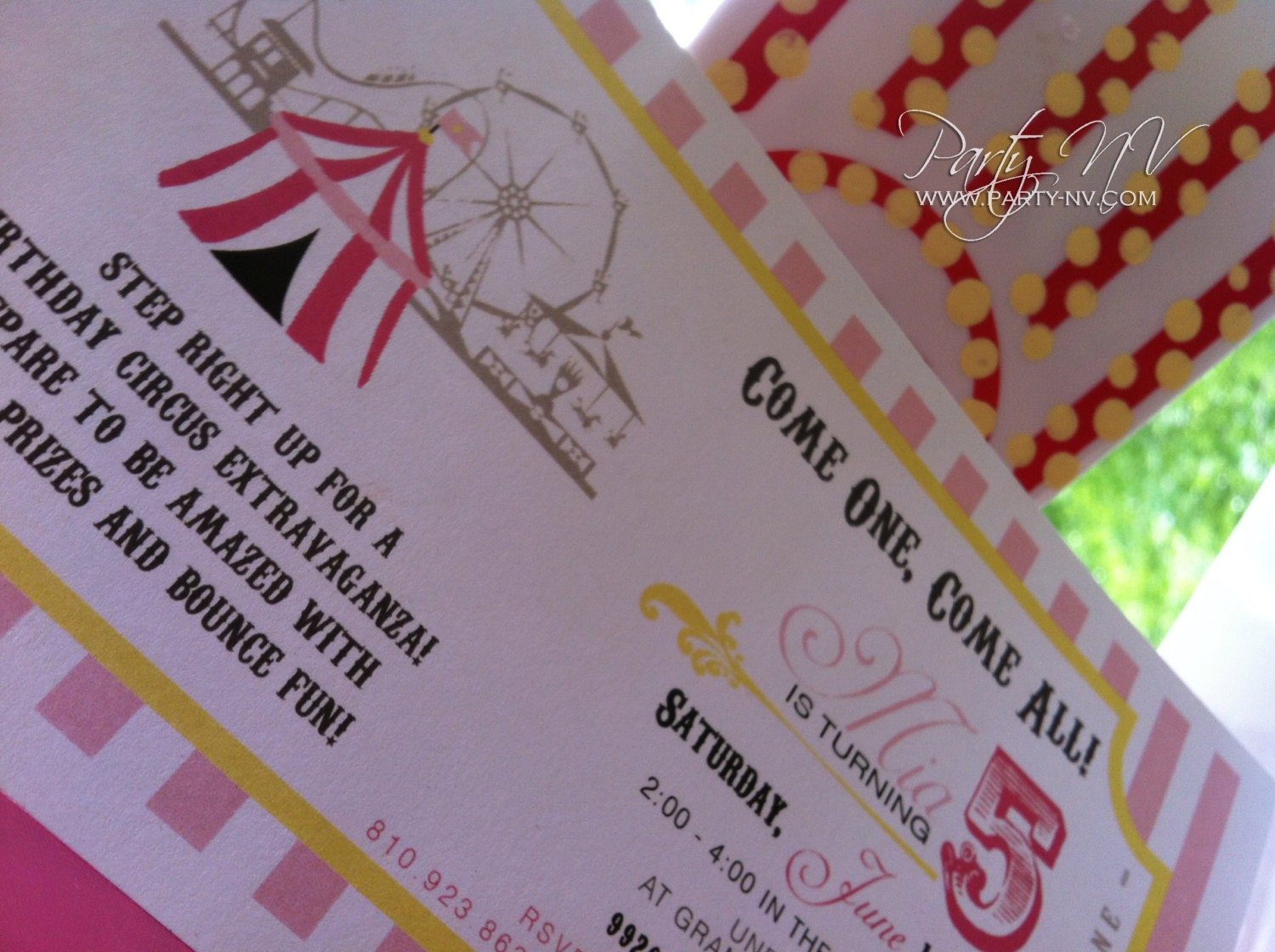 PRINTABLE (4"x 8" INVITE) - "Old Time" Carnival Collection- Vintage Design Il_170x135