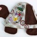 Turtle I Spy Bag Travel Toy, Eye Spy quiet toy, Search and Find Toy, Brown Felt, Blue Flower Print