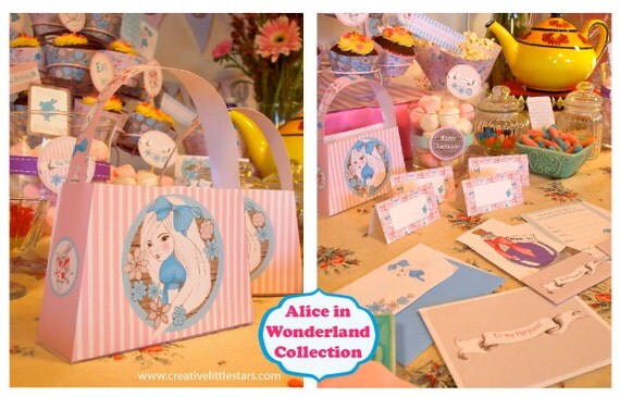 Alice in Wonderland Party DIY Printable Kit - INSTANT DOWNLOAD Il_570xn