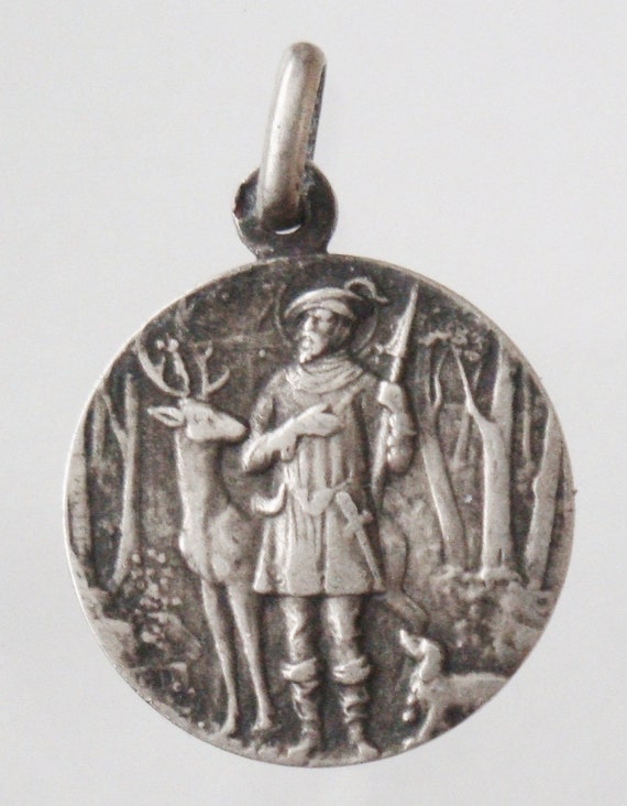 Patron Saint HUBERT Saint of HUNTERS Antique by CherishedSaints
