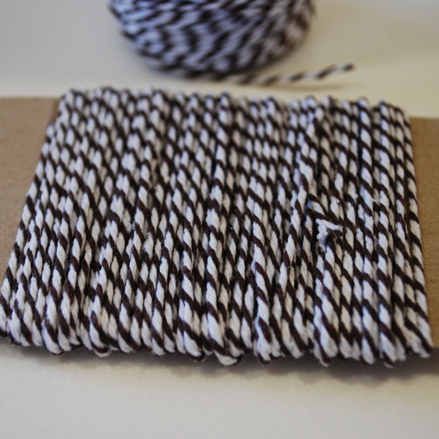 Bakers Twine 8 Ply - 10m - Chocolate Brown and White Il_570xn