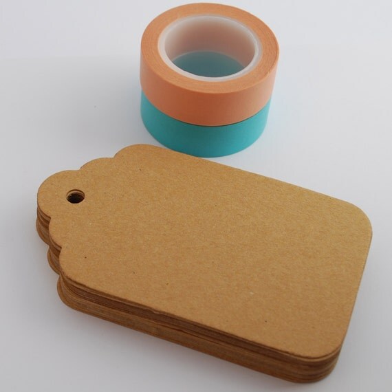 Tags 25 Large Scalloped-Kraft-Blank Gift Tags Il_570xn