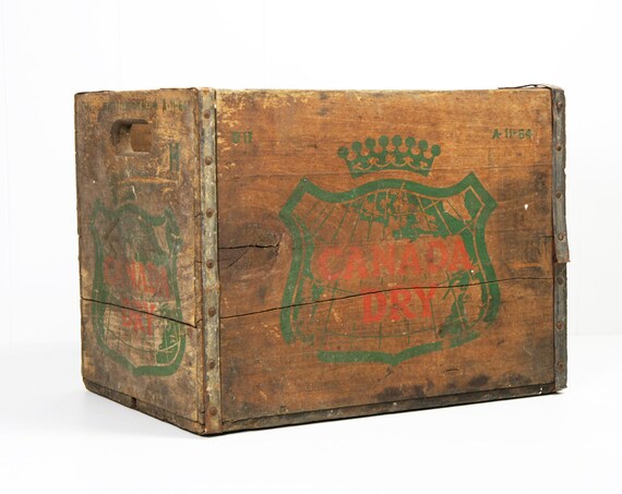 Vintage 1960's Wooden Canada Dry Crate by HoofAndAntler on Etsy