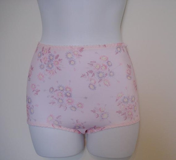 1960s Vintage High Waist Pink Floral Panties By Silksecretvintage 