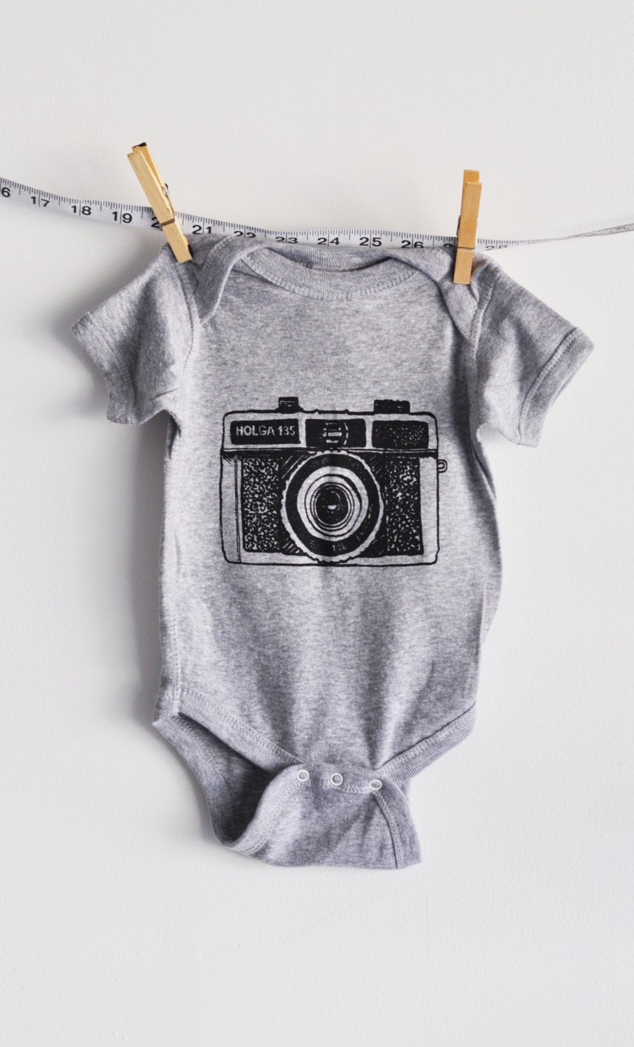 baby onesie holga camera grey by littleleestudios on Etsy