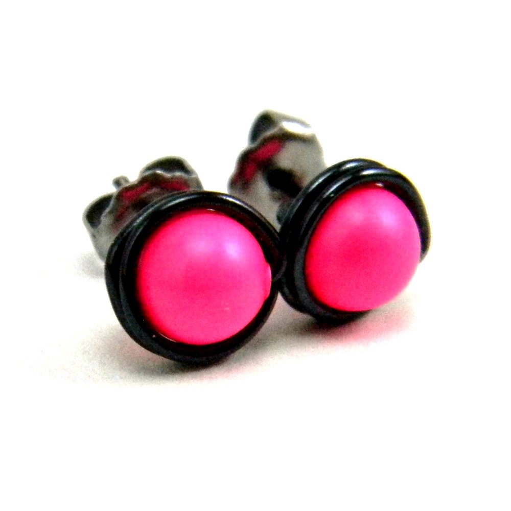 Neon earrings studs Clearance