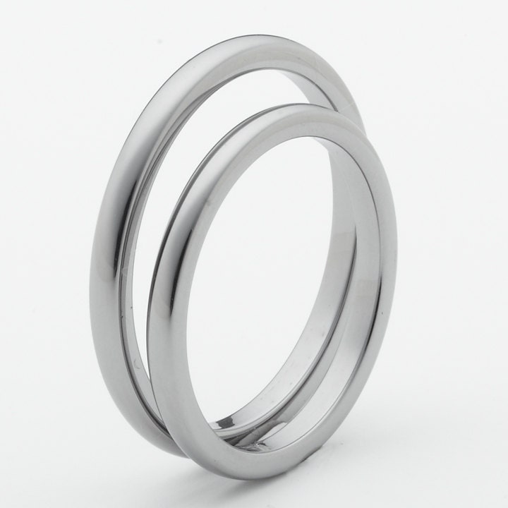 Two Matching 2mm Tungsten Wedding Bands Promise Rings For His and Hers ...