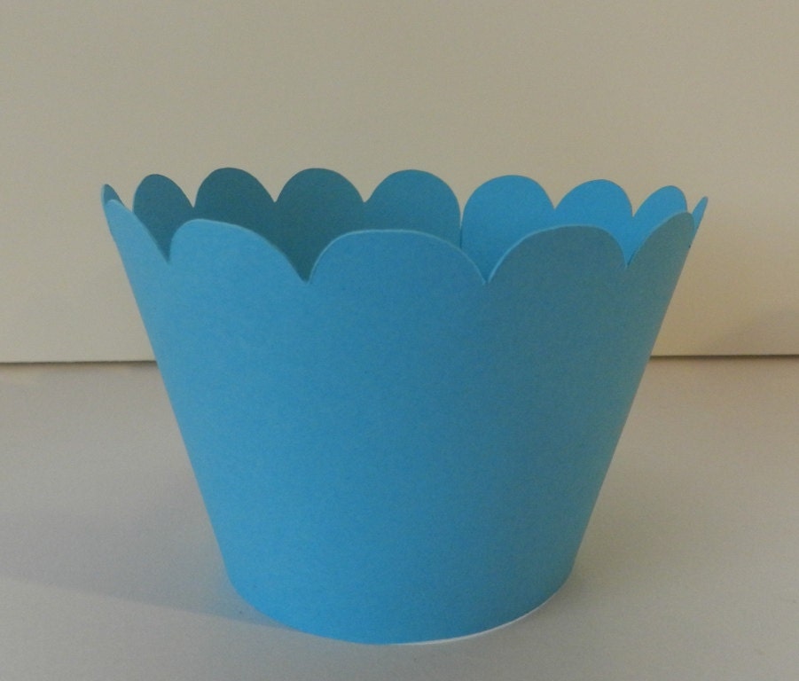 Bright Blue Cupcake Wrappers Il_570xn