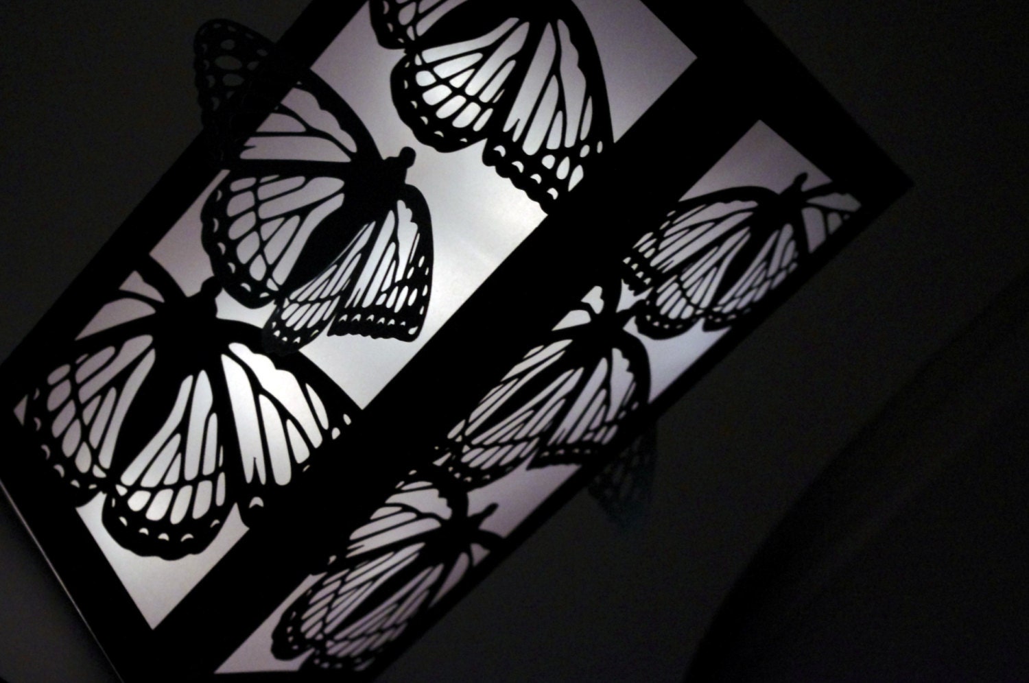 12" Cut Paper Luminaries - Black White Butterfly Wedding Centerpiece Decorations - Paper Lantern - MinksPaperie