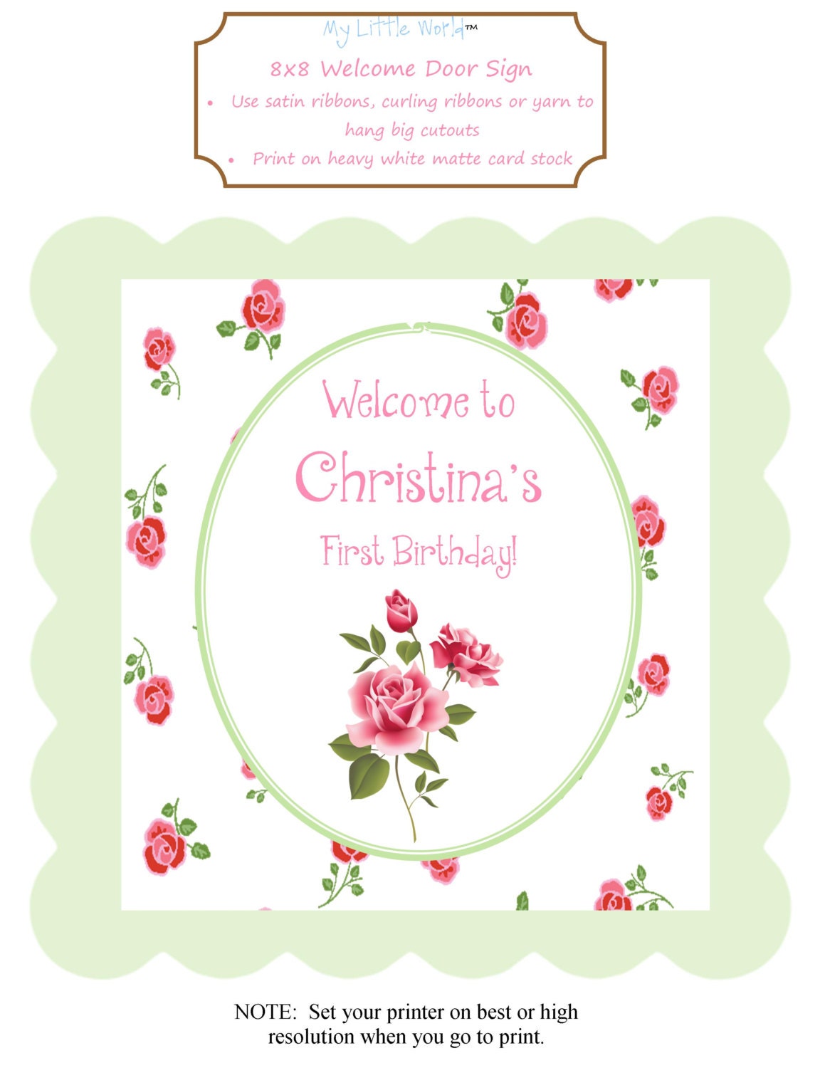 Shabby Chic party package with roses and ruffles Il_570xn