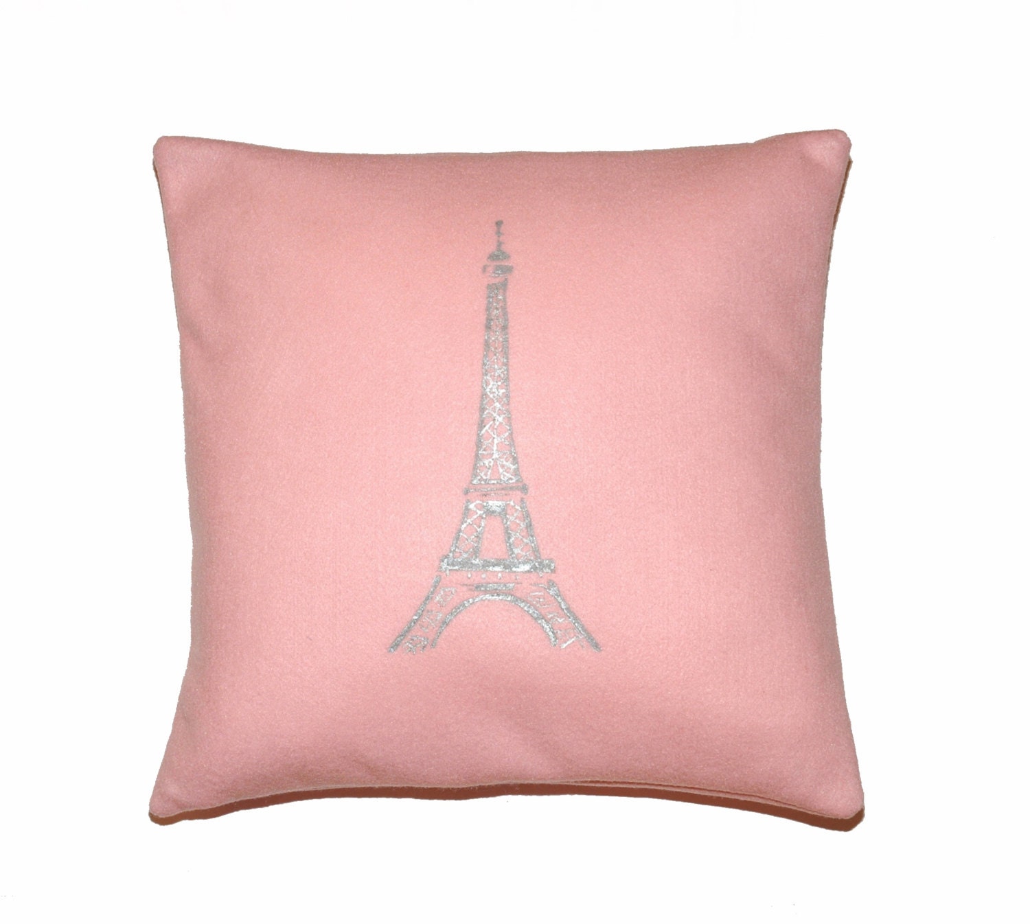 Argent Paris Tour Eiffel imprim sur loreiller de feutre rose Pastel plusieurs tailles disponibles