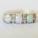 1980s vintage / opal and white sapphire 9k gold ring // MARRY ME